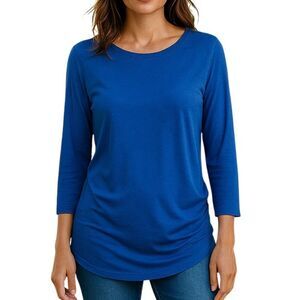 Fisoul Ruched Long Sleeve Popover Blouse